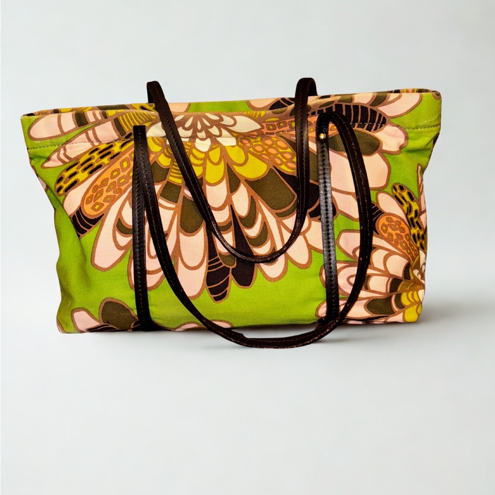 Kate Spade Vintage Green Floral Fabric Shoulder Bag